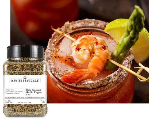Oak Smoked Garlic Pepper Salt | Raw Essentials