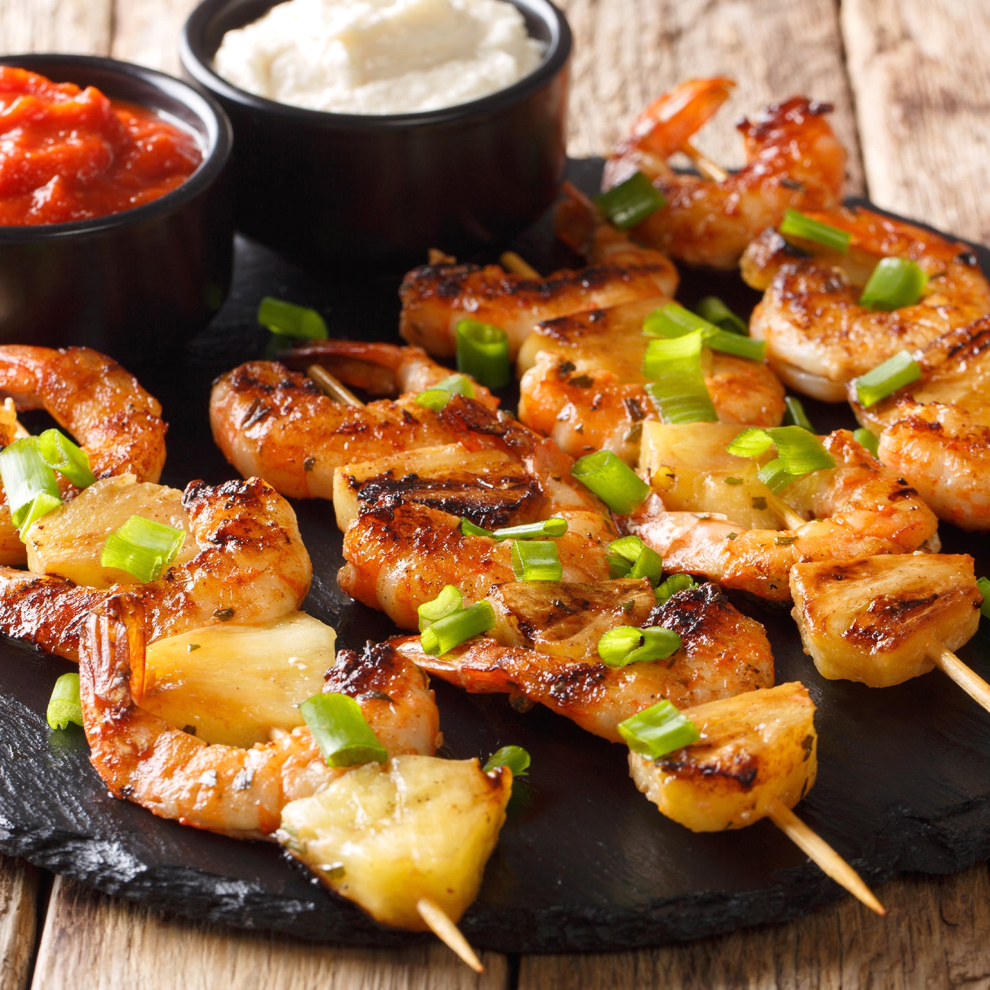 Raw Essentials | Orange Pepper Seasoning on Pineapple Shrimp Kabobs